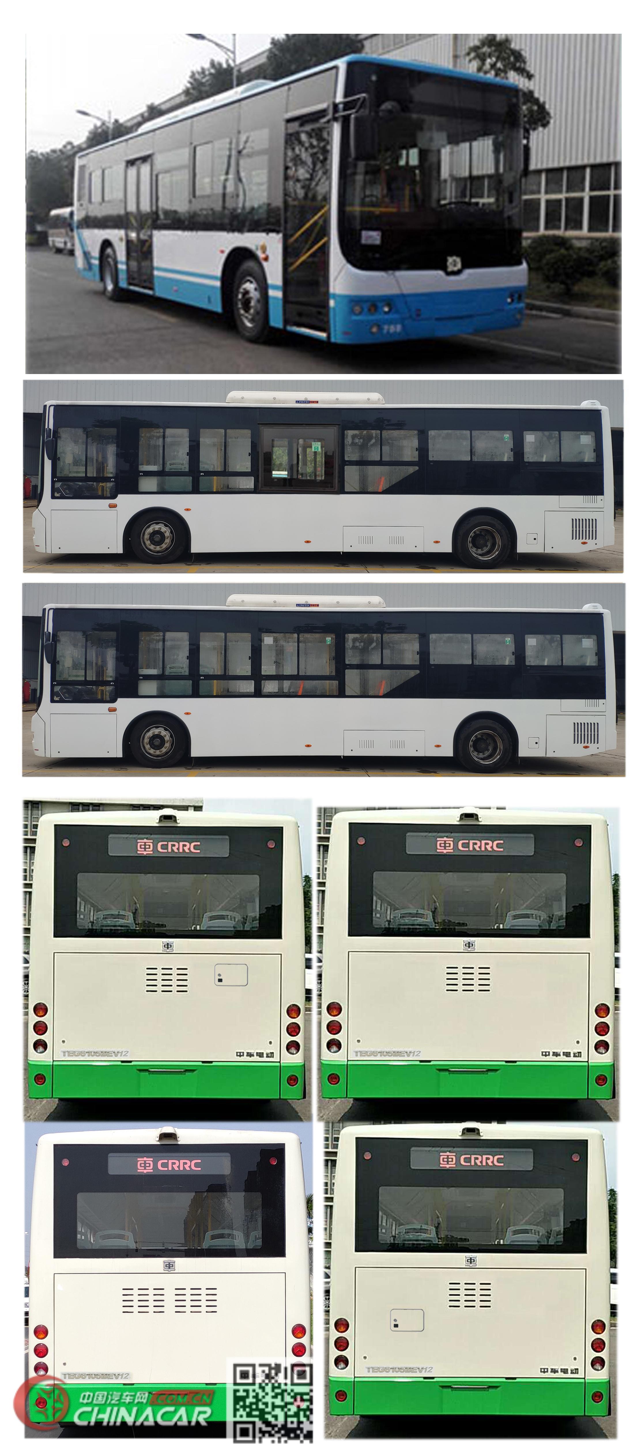 中国中车牌TEG6105BEV12型纯电动城市客车图片3