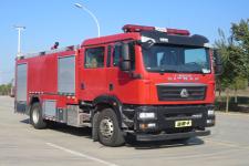 国六8吨汕德卡黄牌水罐消防车|8吨森林消防车